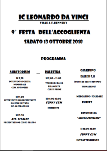 locandina festa accoglienza 2018